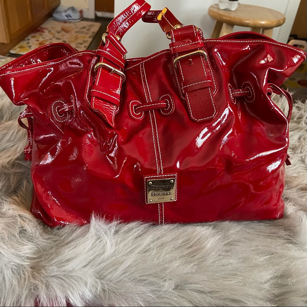 Dooney & Bourke Red Patent Leather Hayden Bag